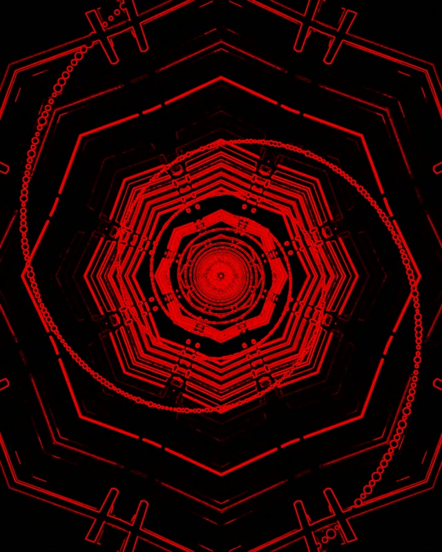 Red Hexagon Neon Tunnel Vortex Loop 4:5 Instagram 60fps Screensaver