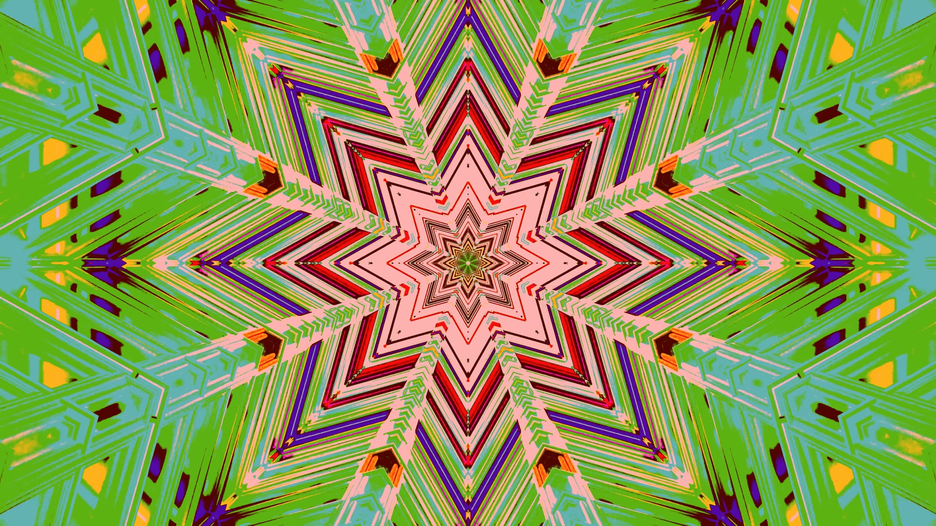 Kaleidoscope Tollán Neon 4k UHD 60fps spárálaí scáileáin pc Vj loop