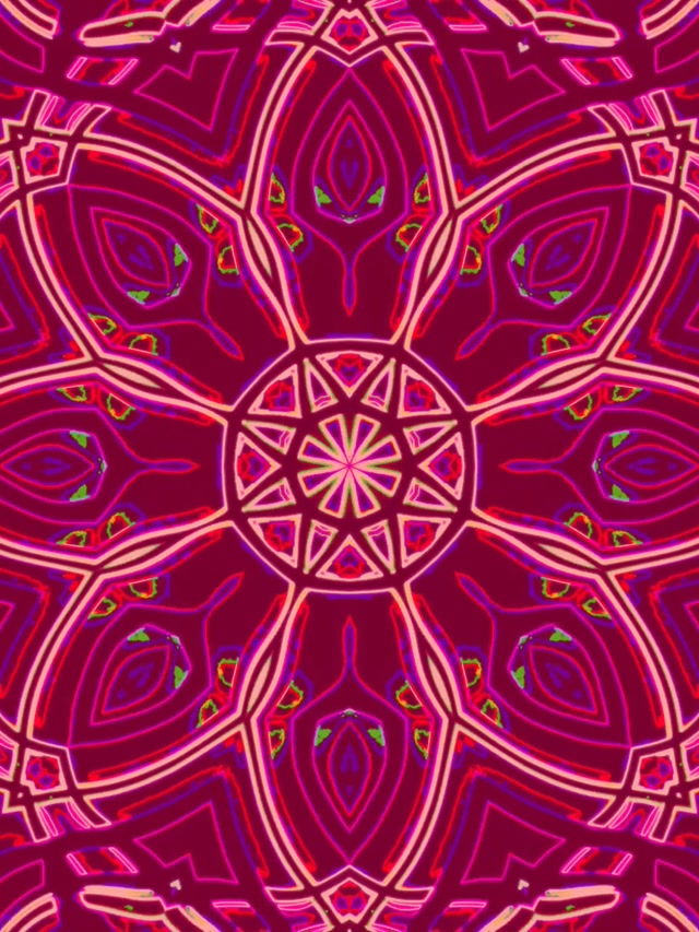 Tollán Neon Mandala Kaleidoscope VJLoops 3:4 iPad Portráid 60fps Spárálaí Scáileáin