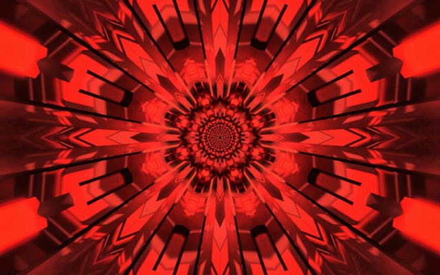 Fractal Dearg Kaleidoscope Tollán Neon VJ Loop 16:10 MacBook 60fps Spárálaí Scáileáin