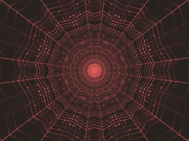 Caleidoscóp Meicniúil Tollan Neon Dearg VJ Loop 4:3 Classic 60fps Spárálaí Scáileáin