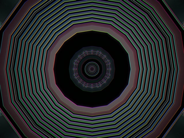 Octagonal Neon Tunnel VJ Loop 4:3 Classic 60fps Screensaver Pulsating