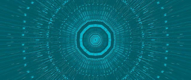 Túinéal Neon Ochtagán Vortex Teal VjLoops 60fps 2.39:1 Cinemascope Scáileánaoir