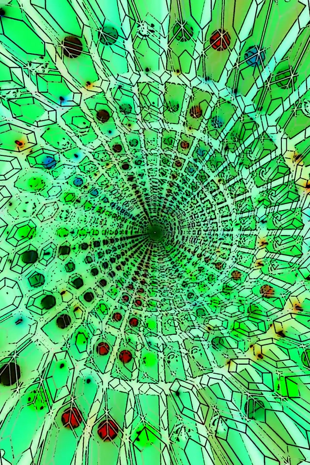 Tollan Neon Glas Hex Spárálaí Scáileáin 2:3 Portráid 60fps VJ Loop PC