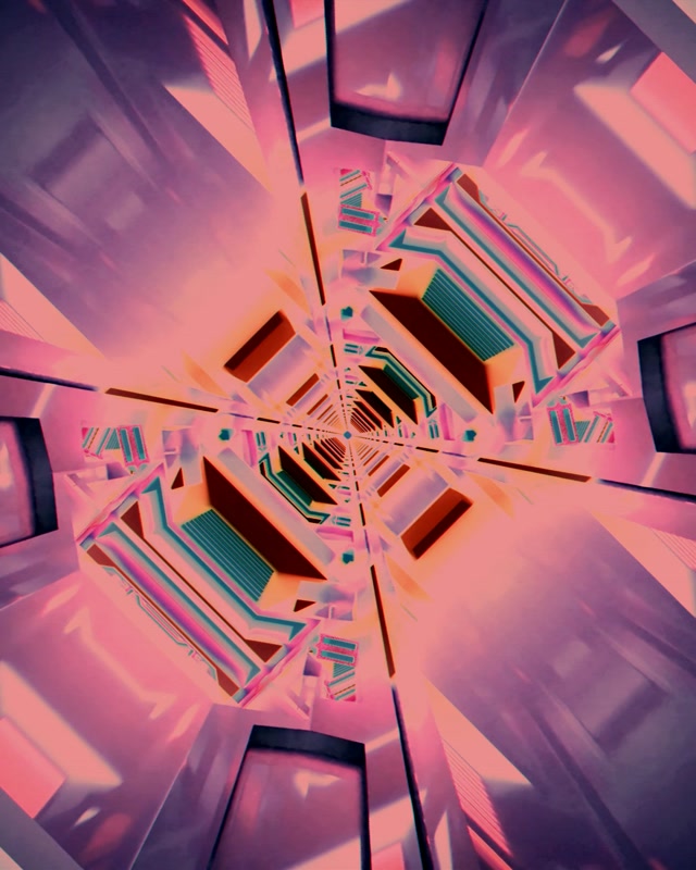 Tollán Neon Guairdeall Bíseach Bándearg VJ Loop 4:5 Instagram 60fps Spárálaí Scáileáin