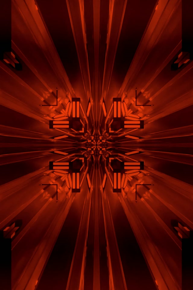 Fractal Dearg Kaleidoscope Tollán Neon VJ Loop 2:3 Portráid Grianghraf 60fps Spárálaí Scáileáin