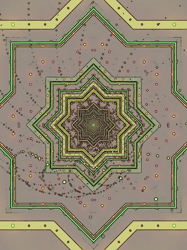 Tollan Neon Réalta Spárálaí Scáileáin 3:4 iPad Portráid 60fps VJ Loop Geoiméadrach Glas