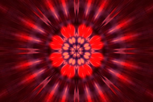 Tollán Neon Dearg Fractálach Caleidoscóp Pléasc VJ Loop 3:2 surface 60fps spárálaí scáileáin