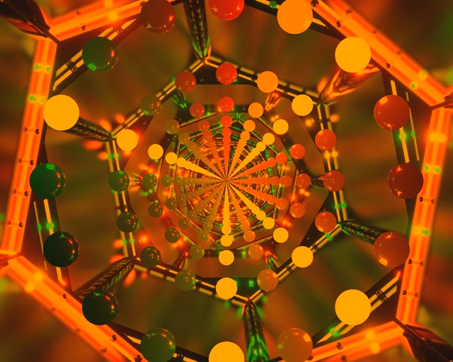 Spéir Oráiste Glas Tollan Neon 5:4 tionsclaíoch 60fps Scáileán Coimeádach VJ Loop