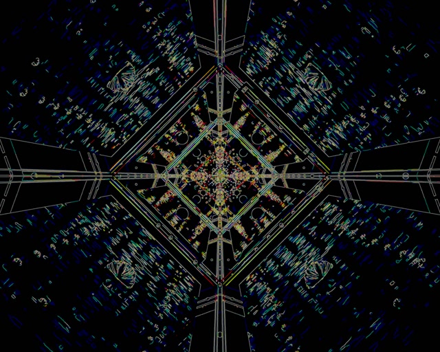 Tollán Neon Scáileán Cosanta 5:4 industrial 60fps VJLoops Geoiméadrach Gorm Dorcha