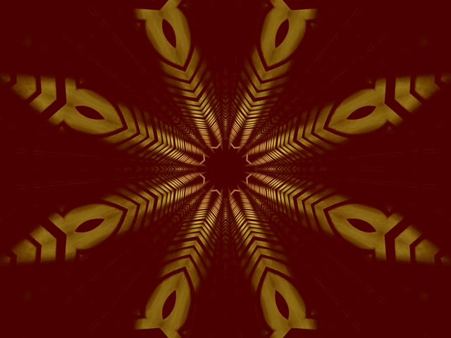 Tolláin Neon Gold Star Kaleidoscope Vj Loop 4:3 Classic 60fps Scáileáin