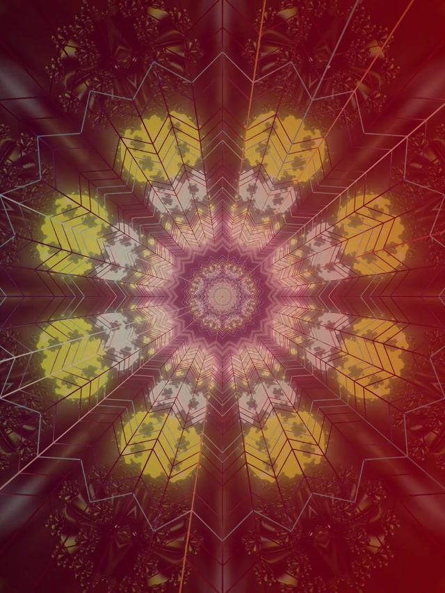 Tollán Neon Mandala Réalta Corcairgheal VJ Loop 60fps 3:4 iPad Portrait Spárálaí Scáileáin