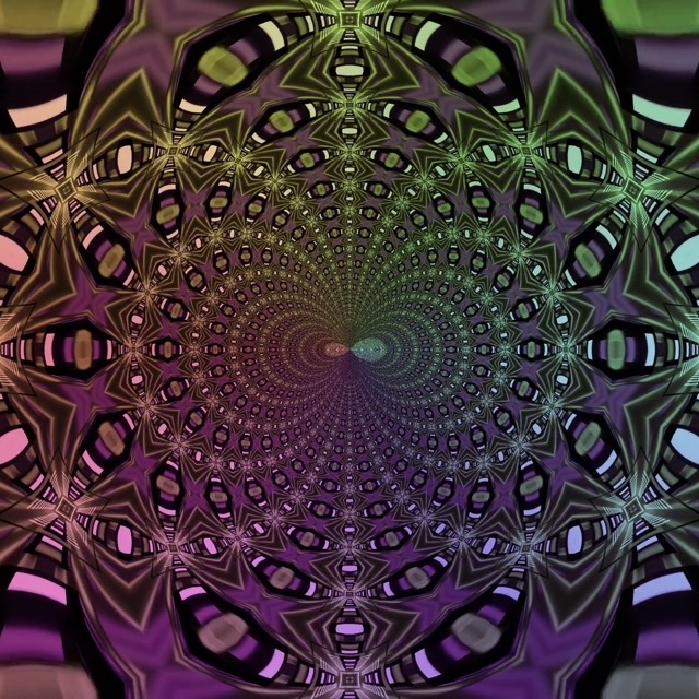 VJLoops Tollán Neon Eangach Súil Kaleidoscope Fractálach 1:1 Cearnach 60fps Spárálaí Scáileáin