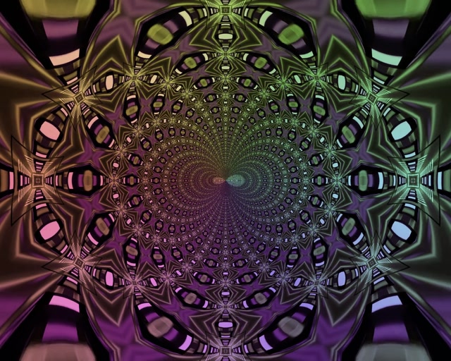 Tollán Neon Kaleidoscope Fractálach VJLoops 5:4 Tionsclaíoch 60fps Spárálaí Scáileáin