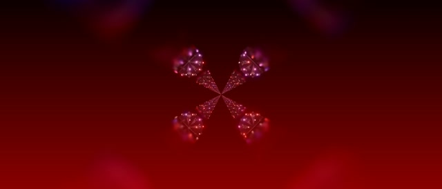 Vj Loop Tollán Neon Bláth Caileascóp Dearg 21:9 Ollmhórleathan 60fps Scáileán Cosnanta