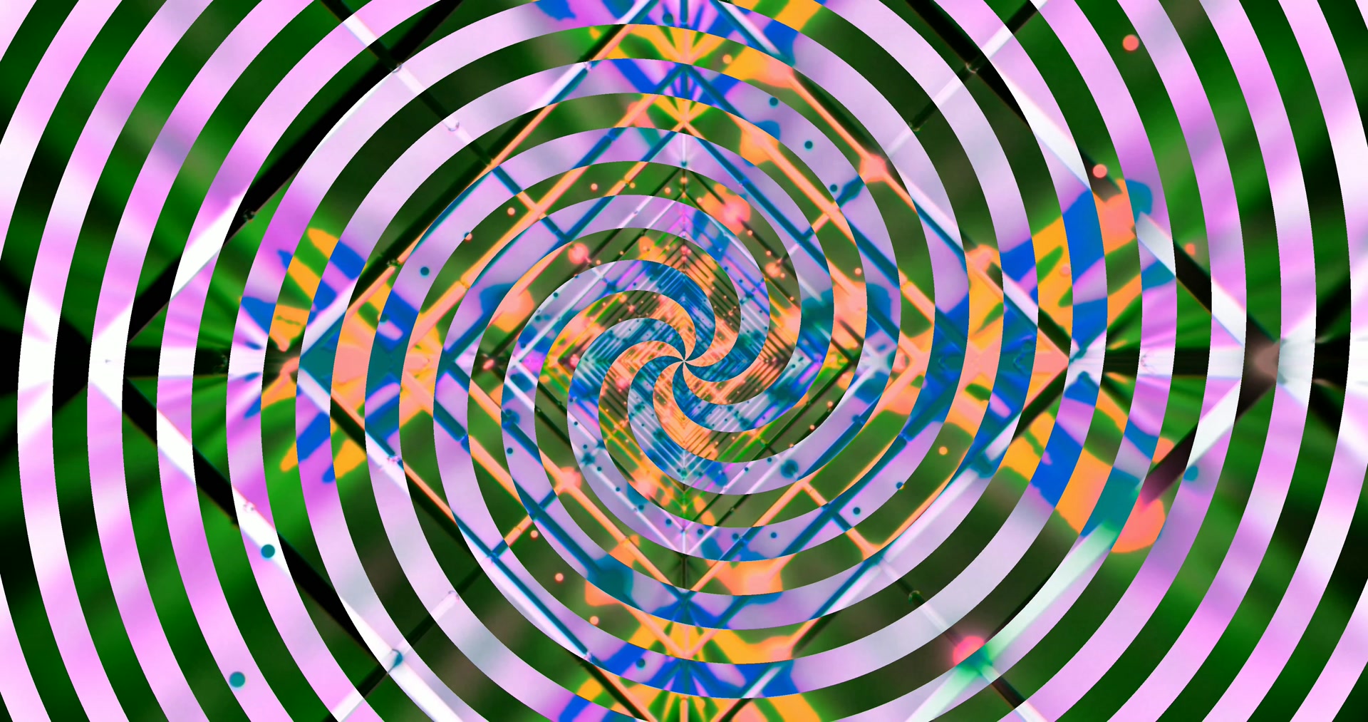 Espiral Rosa Verde Túnel Néon 4K UHD 60fps Live wallpaper screensaver laptop