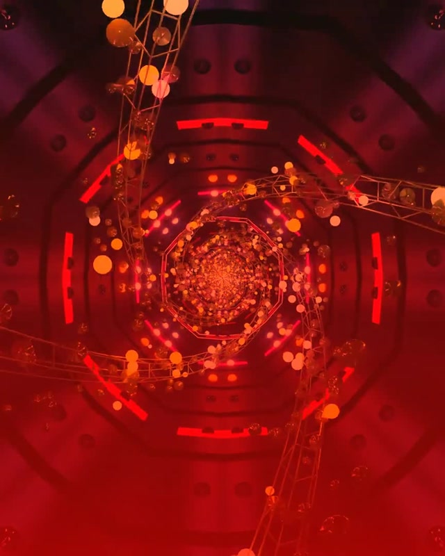 Neon Tunnel Octagon Vortex VJ Loop 4:5 Instagram 60fps Screensaver