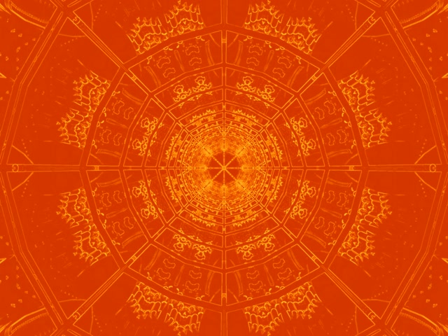 Túnel Néon Laranxa Mandala Radial 4:3 Clásico 60fps Screensaver Vj Loop