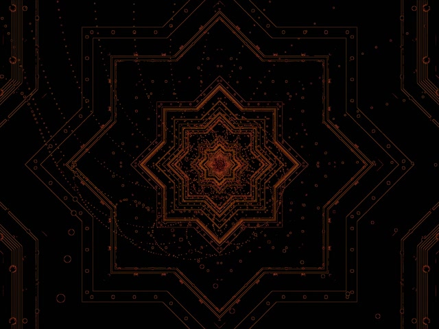 Neon Tunnel Copper Star Vortex Vj Loop 4:3 Classic 60fps Screensaver
