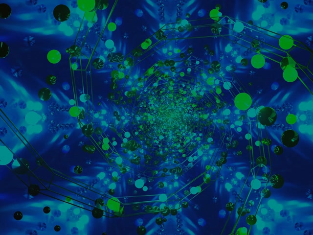 Vj loop Neon Tunnel Green Blue Bokeh Spiral 4:3 Classic 60fps Screensaver