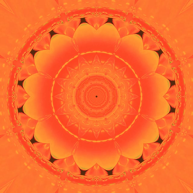 Túnel Neón Laranxa Mandala Protector de Pantalla 1:1 Cadrado 60fps VJ Loop