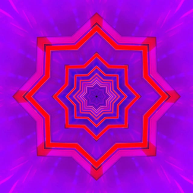 Neon Tunnel 8-Point Star Vortex 1:1 Square 60fps Screensaver Vj Loop