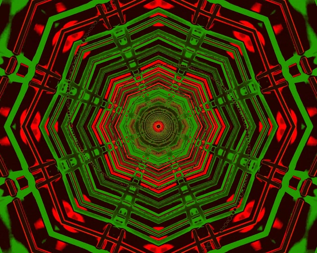 Neon Tunnel Red Green Octagon Vortex Vj Loop 5:4 industrial 60fps screensaver