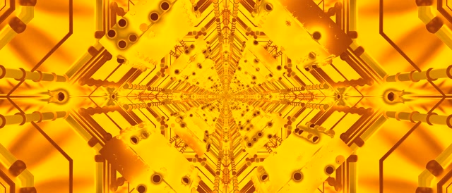 Salvapantallas Túnel Neón Dourado 21:9 Panorámico 60fps VJ Loop PC Laptop