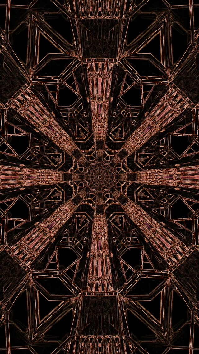 Neon Tunnel Gothic Cross Fractal Vj Loop 9:16 Reels 60fps Screensaver