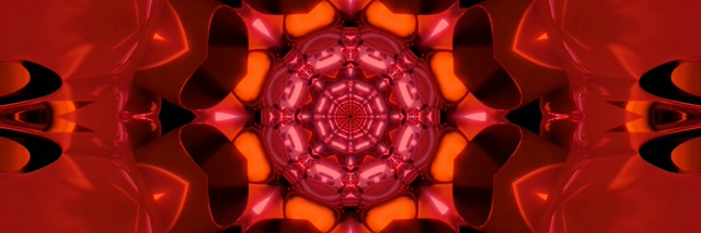 Red Neon Tunnel Mandala Screensaver 3:1 Triple Wide 60fps VJ Loop