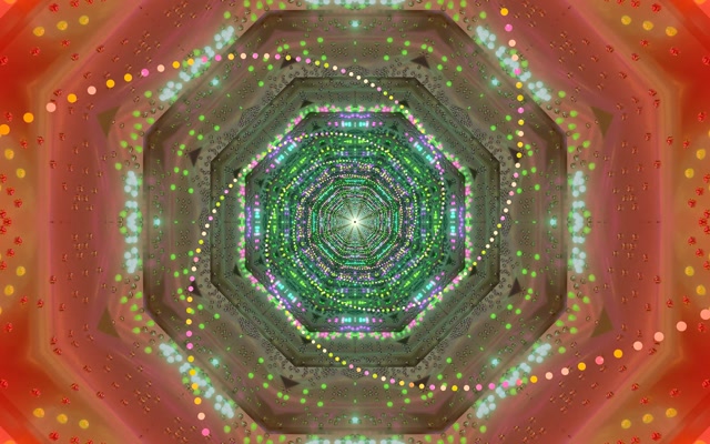 Túnel de Neón Octógono Protector de Pantalla 60fps 16:10 MacBook VJ Loop Verde Rosa