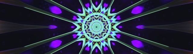 Túnel de Neón Mandala Protector de Pantalla 32:9 Super Ultrawide 60fps VJ Loop Estrela Morada Cian