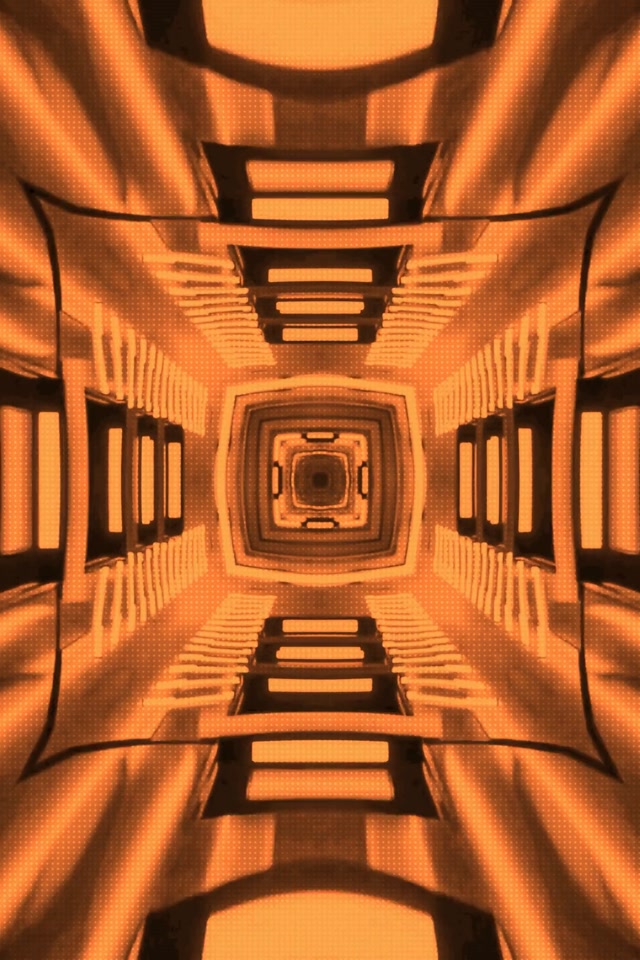 Túnel de Neón Calidoscopio Laranxa VJ Loop 2:3 Foto Vertical 60fps Salvapantallas