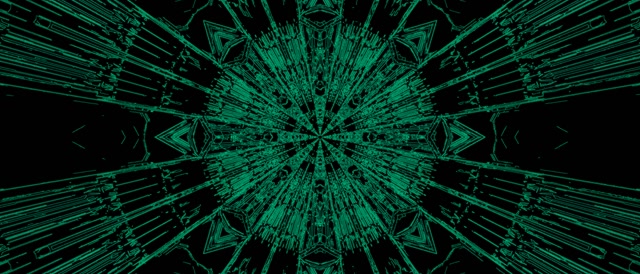 Túnel Neon Verde Explosión Calidoscopio Fractal VJ Loop 21:9 Ultrawide 60fps Protector de Pantalla