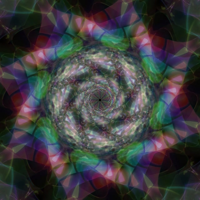 Spiraling Kaleidoscope Neon Tunnel 1:1 Square 60fps VJ Loop Screensaver