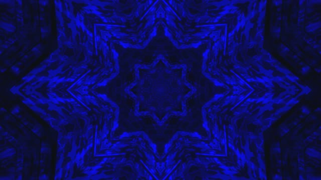 Caleidoscopio Abstracto Azul VJLoops - Fondo Movemento Xeométrico Escuro