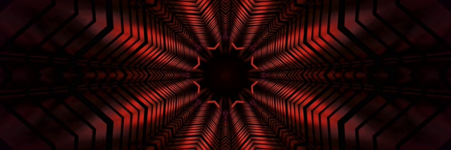 Túnel Neón Vermello Estrela Kaleidoscopio VJLoops 3:1 Triple Ancho 60fps Protector de Pantalla
