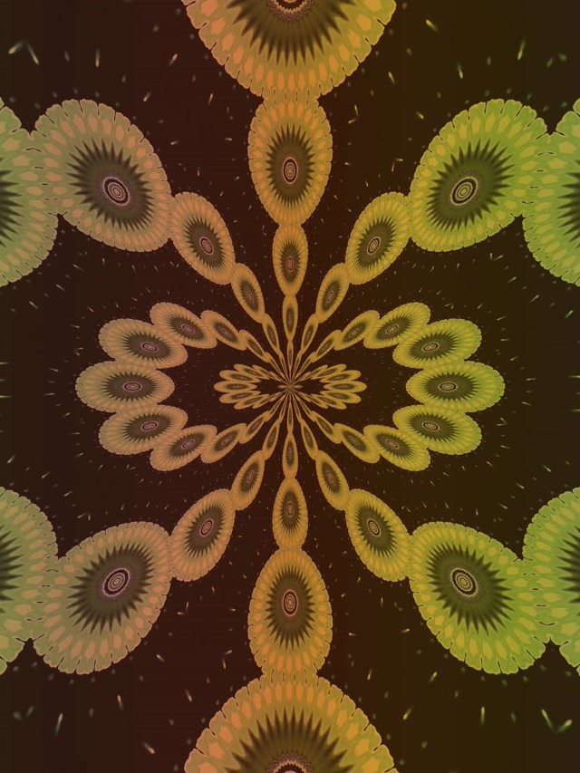Fractal Sunflower Neon Tunnel 3:4 iPad Portrait 60fps VJ Loop Screensaver