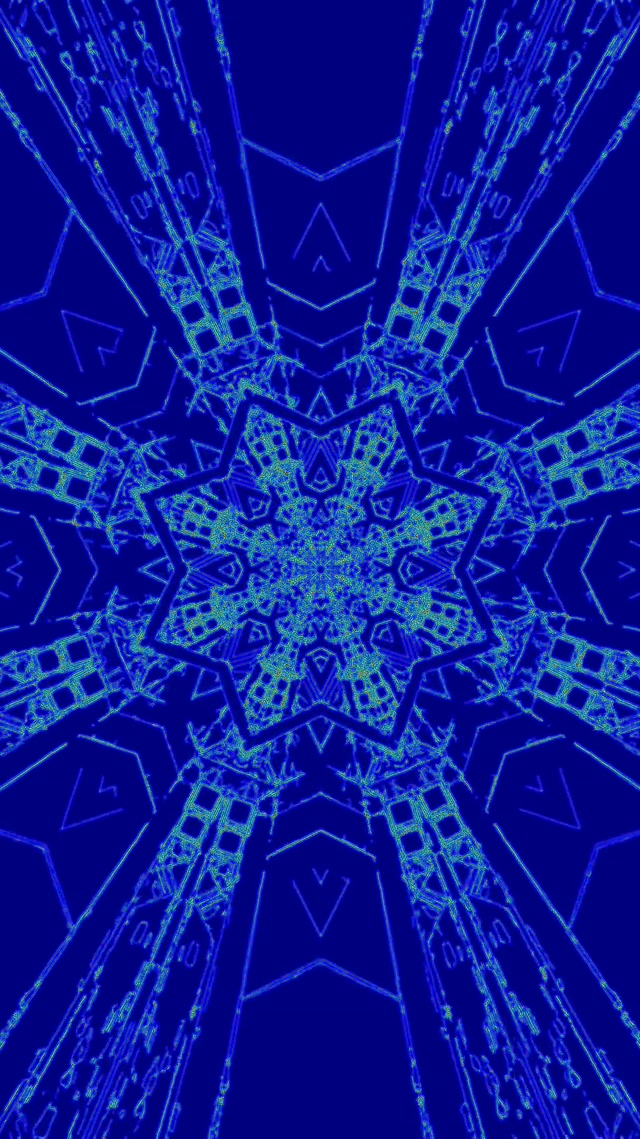 Túnel de Neón Azul Mandala 60fps Salvapantallas 9:16 Reels VJLoops