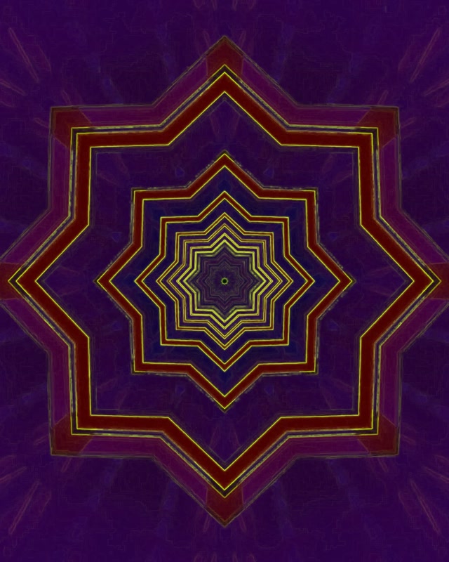 Túnel Neón Vórtice Estrela 8 Puntas Púrpura Vermello VJLoops 4:5 Instagram 60fps Protector de Pantalla