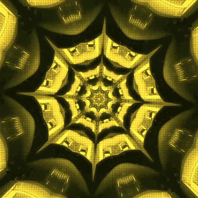 1:1 Square | 60fps Neon Tunnel Screensaver - Fractal Kaleidoscope Burst VJ Animation