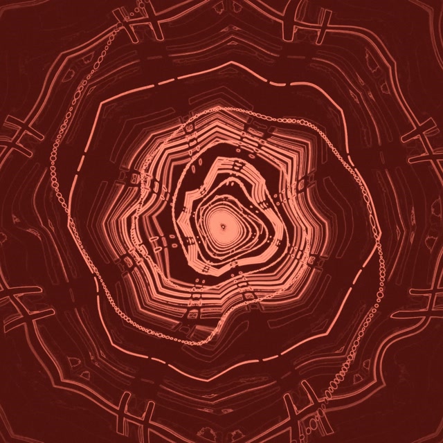 Túnel Neón Octógono Vermello Vórtice Protector de Pantalla 1:1 Cadrado 60fps VJLoops