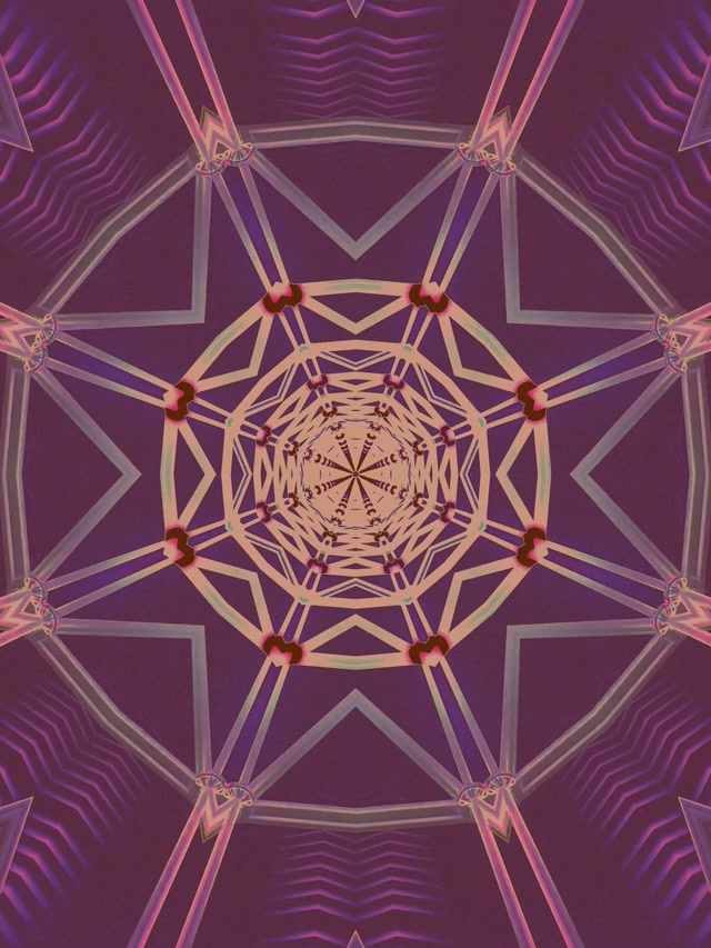 Túnel Neón Mandala Estrela Vórtice 3:4 iPad Portrait 60fps Protector de Pantalla VJLoops