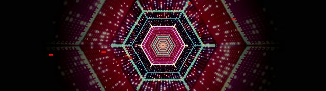 Túnel Neón Vortex Hexágono Vj Loop 60fps 32:9 Super Ultrawide Protector de Pantalla