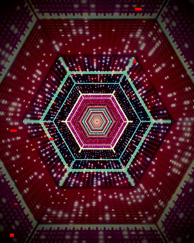 Vj loop Túnel Neón Vortex Hexágono Morado Vermello 4:5 Instagram 60fps Protector de Pantalla