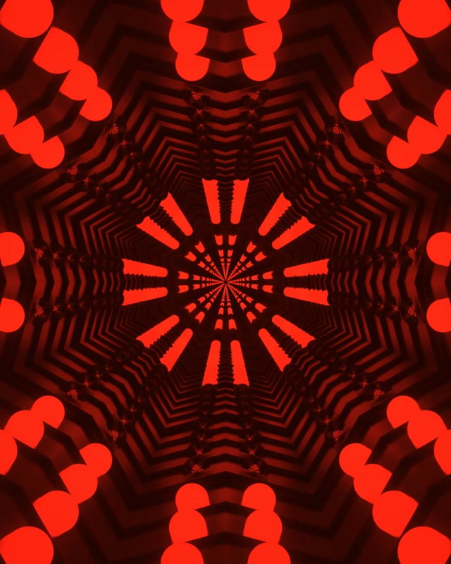 Túnel de Neón Fractal Caleidoscopio Vermello VJ Loop 4:5 Instagram 60fps Protector de Pantalla