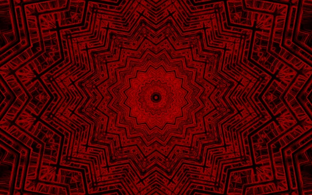 Túnel de Neón Fractal Caleidoscopio Vermello VJ Loop 16:10 Macbook 60fps Protector de Pantalla