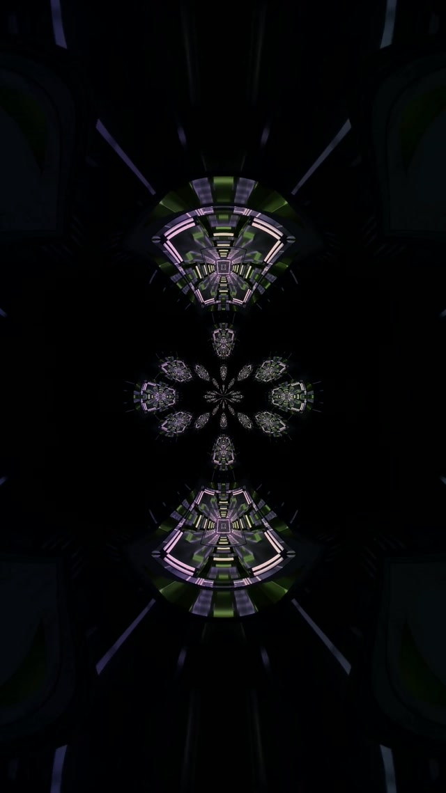 Neon Tunnel Kaleidoscope Vortex | 9:16 Reels 60fps Screensaver Loop