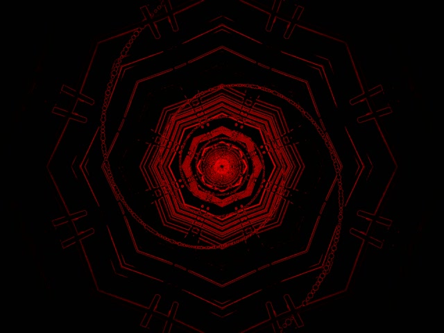 Túnel Neón Vermello Octógono Vórtice VJLoops 4:3 Clásico 60fps Protector de Pantalla