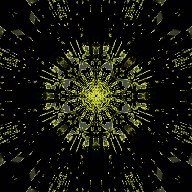 Túnel Neón Calidoscopio Estrela Azul VJ Loop 1:1 Cadrado 60fps Protector de Pantalla